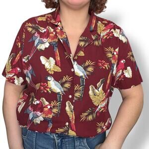 28 palms hawaiian style short sleeve camp shirt size XL womens